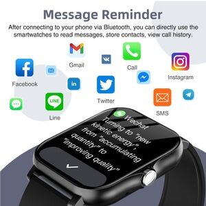 Smart Watch for Men Women with Text and Call, 1.85" TFT Color Screen Bluetooth
